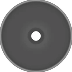 Plomberie-vidaXL Lavabo rond de luxe de salle 32,5x14cm Céramique gris foncé mat
