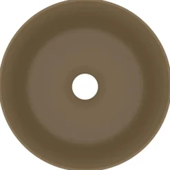 vidaXL Lavabo rond de luxe Crème mat 40x15 cm Céramique