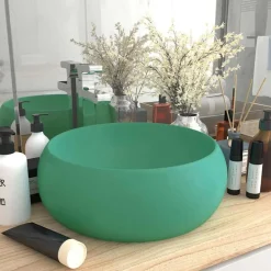 vidaXL Lavabo rond de luxe 40x15 cm Céramique
