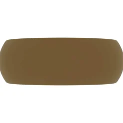 Plomberie-vidaXL Lavabo rond de luxe Crème mat 40x15 cm Céramique cr&egrave;me mat