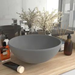 vidaXL Lavabo rond de luxe de salle 32,5x14cm Céramique
