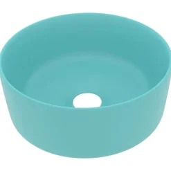 Plomberie-vidaXL Lavabo rond de luxe 40x15 cm Céramique vert clair mat