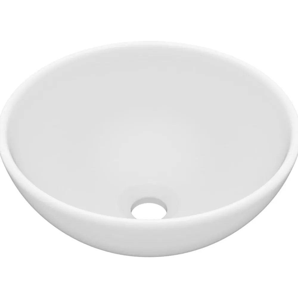 vidaXL Lavabo rond de salle de bain 32,5x14 cm Céramique