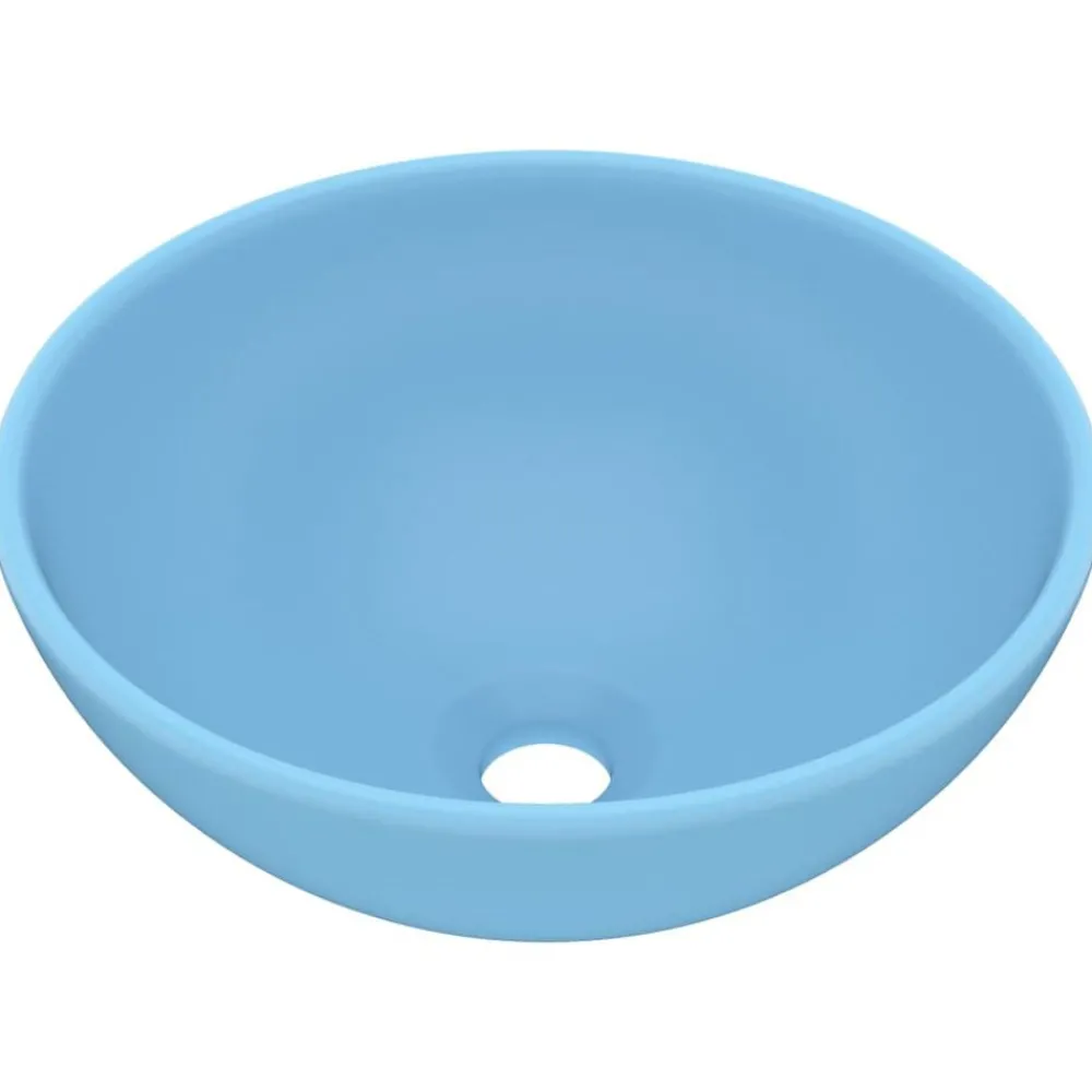 vidaXL Lavabo rond de salle de bain 32,5x14cm Céramique