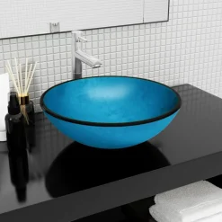 vidaXL Lavabo Verre trempé 42x14 cm