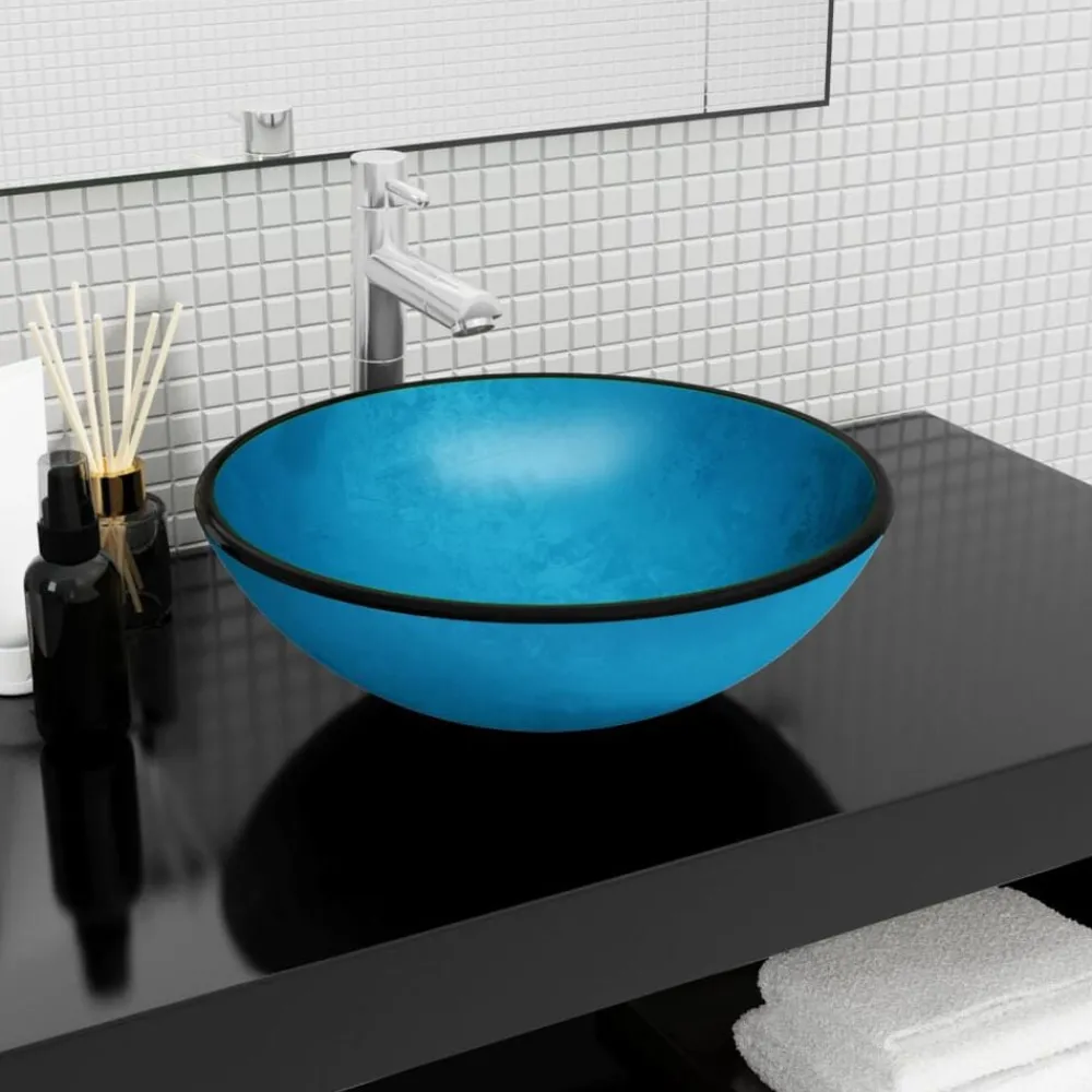 vidaXL Lavabo Verre trempé 42x14 cm