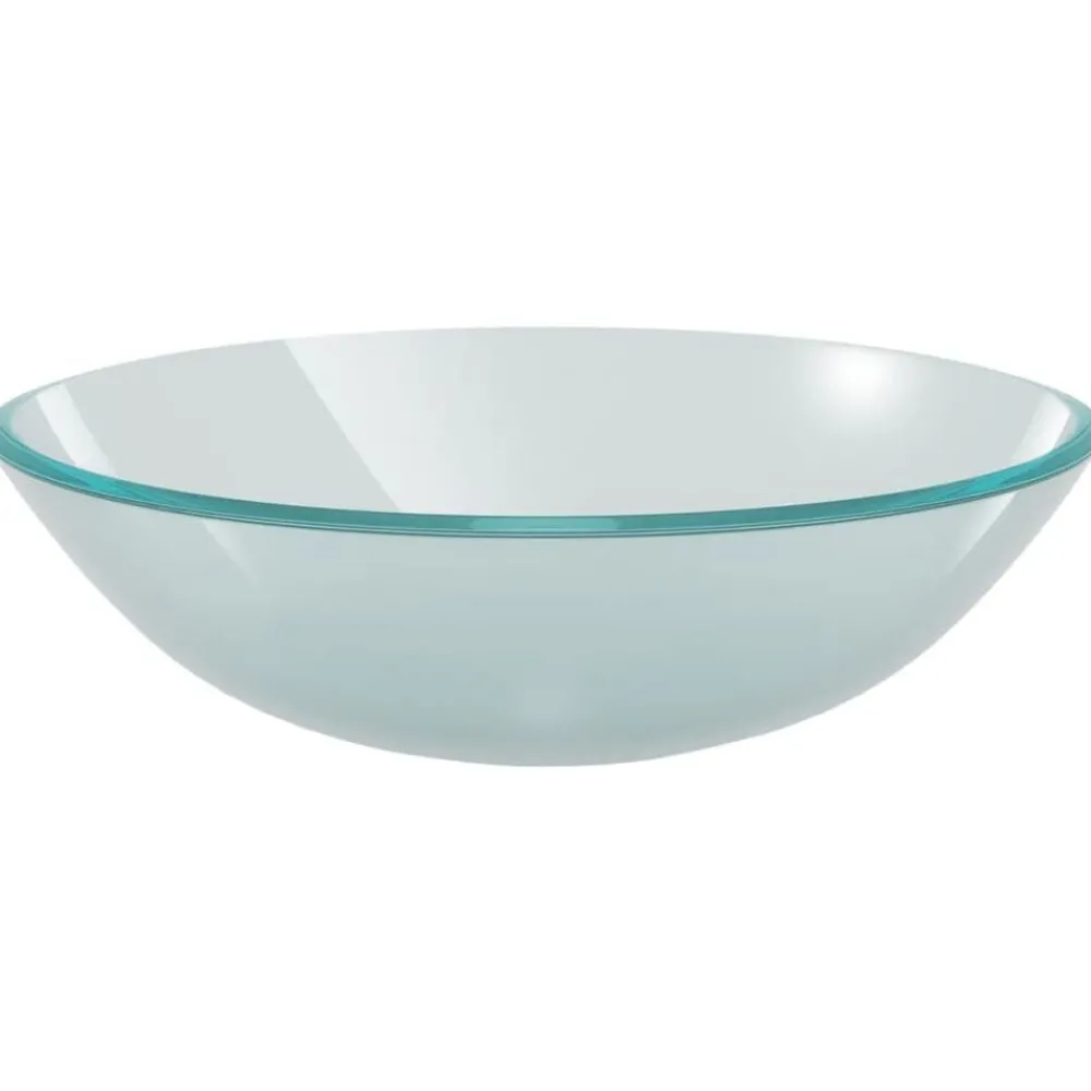 Plomberie-vidaXL Lavabo Verre trempé 42 cm Givré