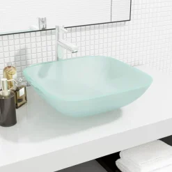 vidaXL Lavabo Verre 42x42x14 cm