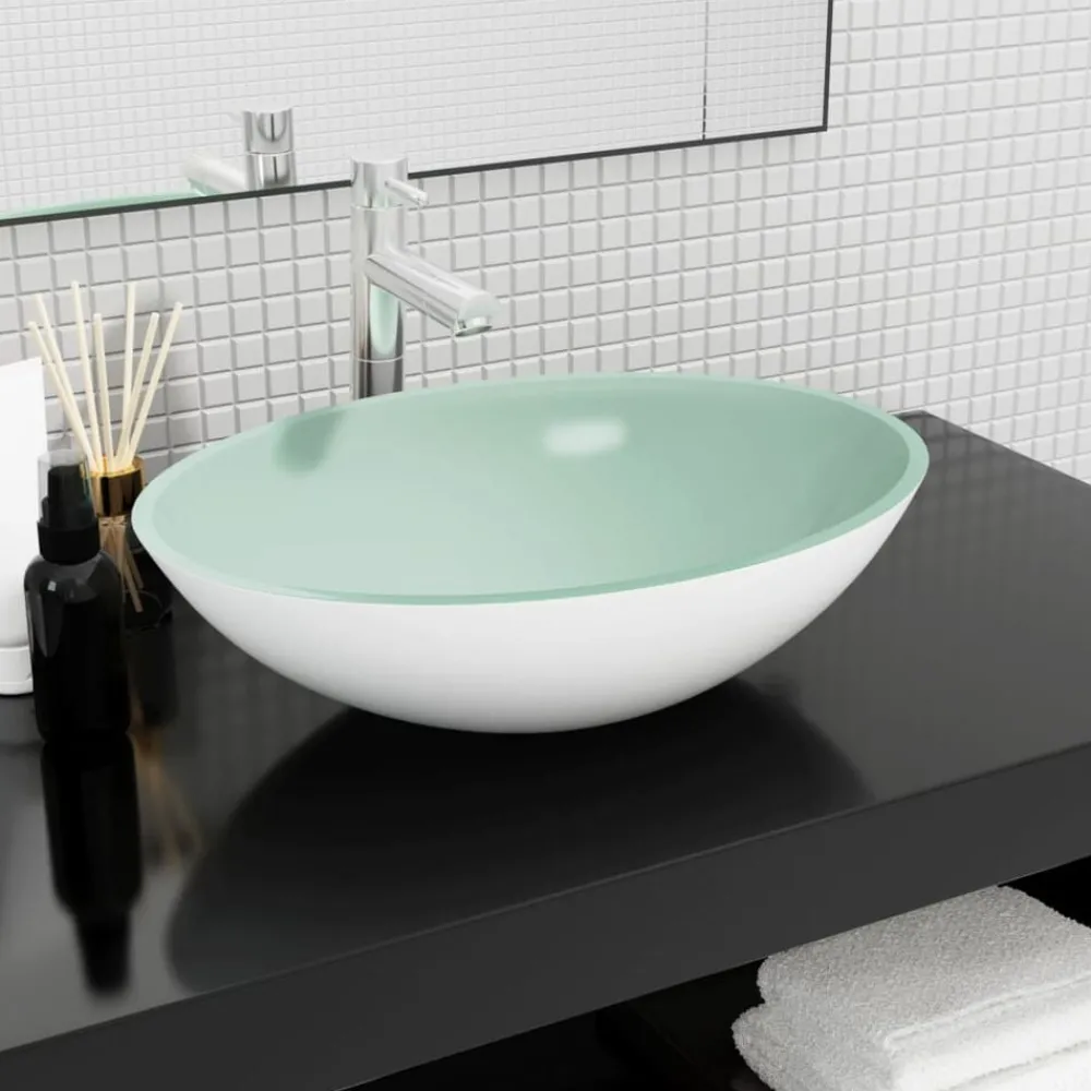 vidaXL Lavabo Verre 50x37x14 cm