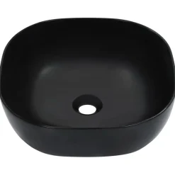 Plomberie-vidaXL Lavabo 42,5x42,5x14,5 cm Céramique Noir