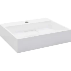 vidaXL Lavabo 50x38x13 cm Fonte minérale/marbre Blanc