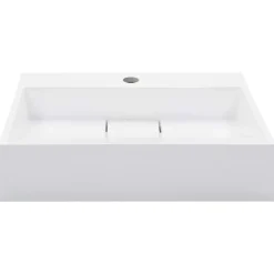 vidaXL Lavabo 50x38x13 cm Fonte minérale/marbre Blanc
