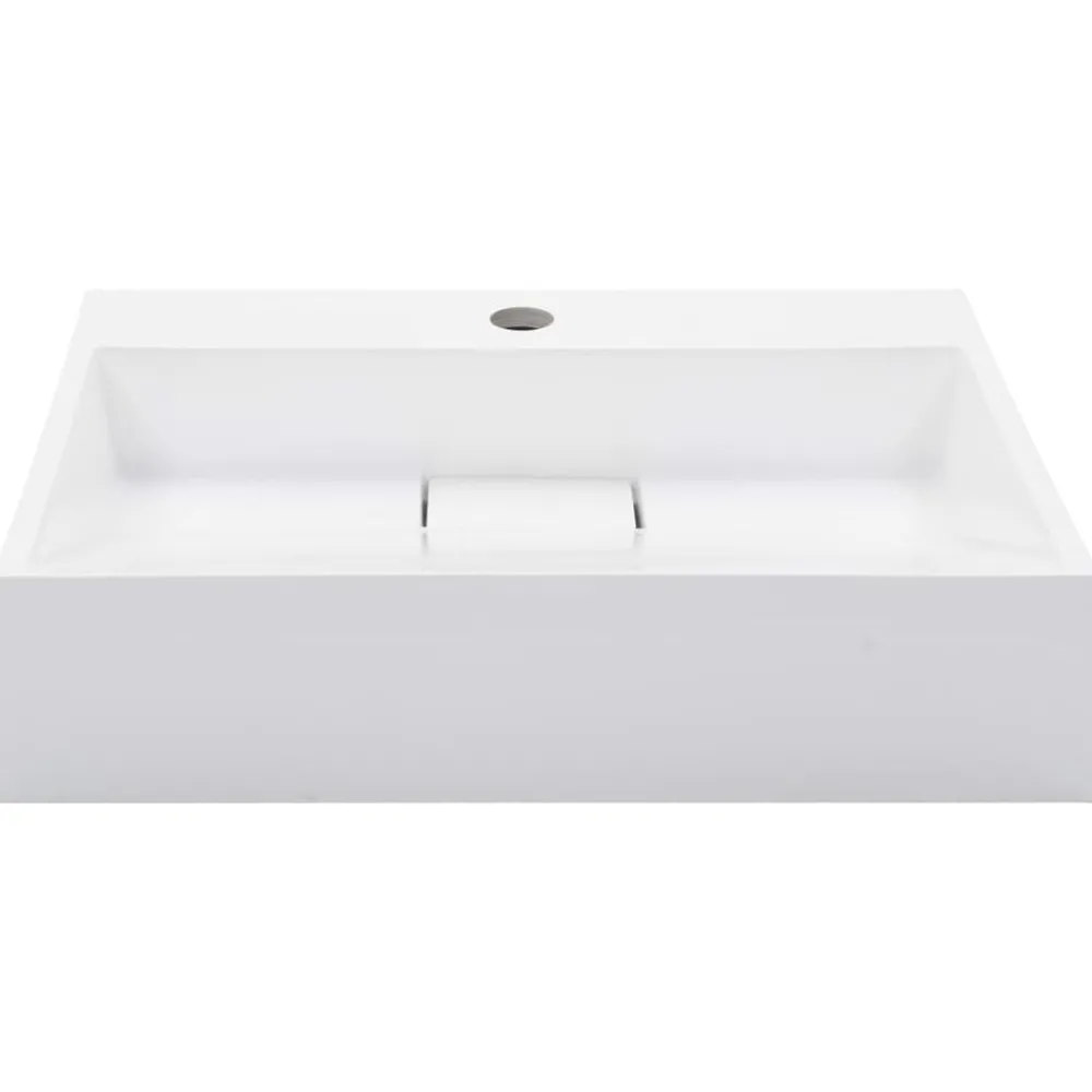 vidaXL Lavabo 50x38x13 cm Fonte minérale/marbre Blanc