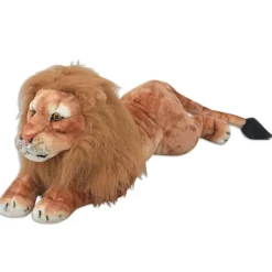 vidaXL Lion en peluche Marron XXL