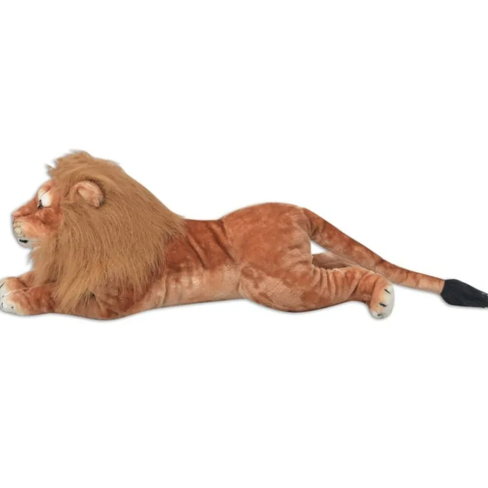 vidaXL Lion en peluche Marron XXL