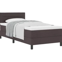 Lits & Accessoires-vidaXL Lit à ressorts avec tête de lit 80 x 200 cm tissu Marron foncé