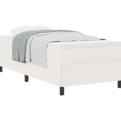 vidaXL Lit à ressorts Crème 80 x 200 cm Tissu en velours côtelé