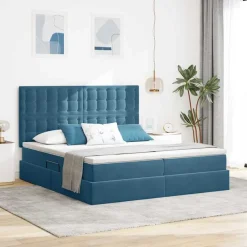 vidaXL Lit avec bandes LED 180 x 200 cm Velours