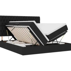 vidaXL Lit avec bandes LED avec tête de lit 180 x 200 cm tissu