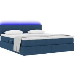 vidaXL Lit avec des lumières à LED 180 x 200 cm tissu