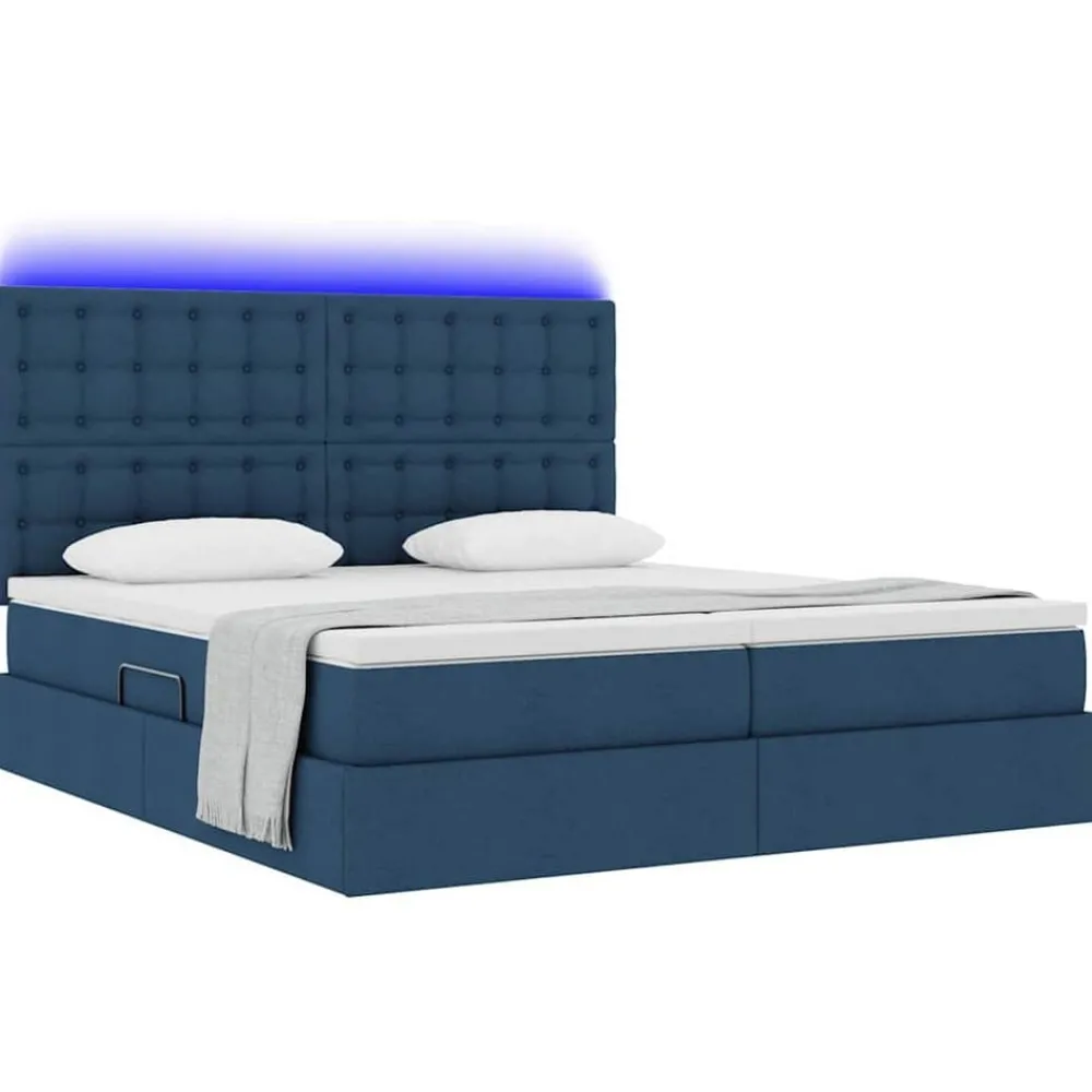 vidaXL Lit avec des lumières à LED 180 x 200 cm tissu