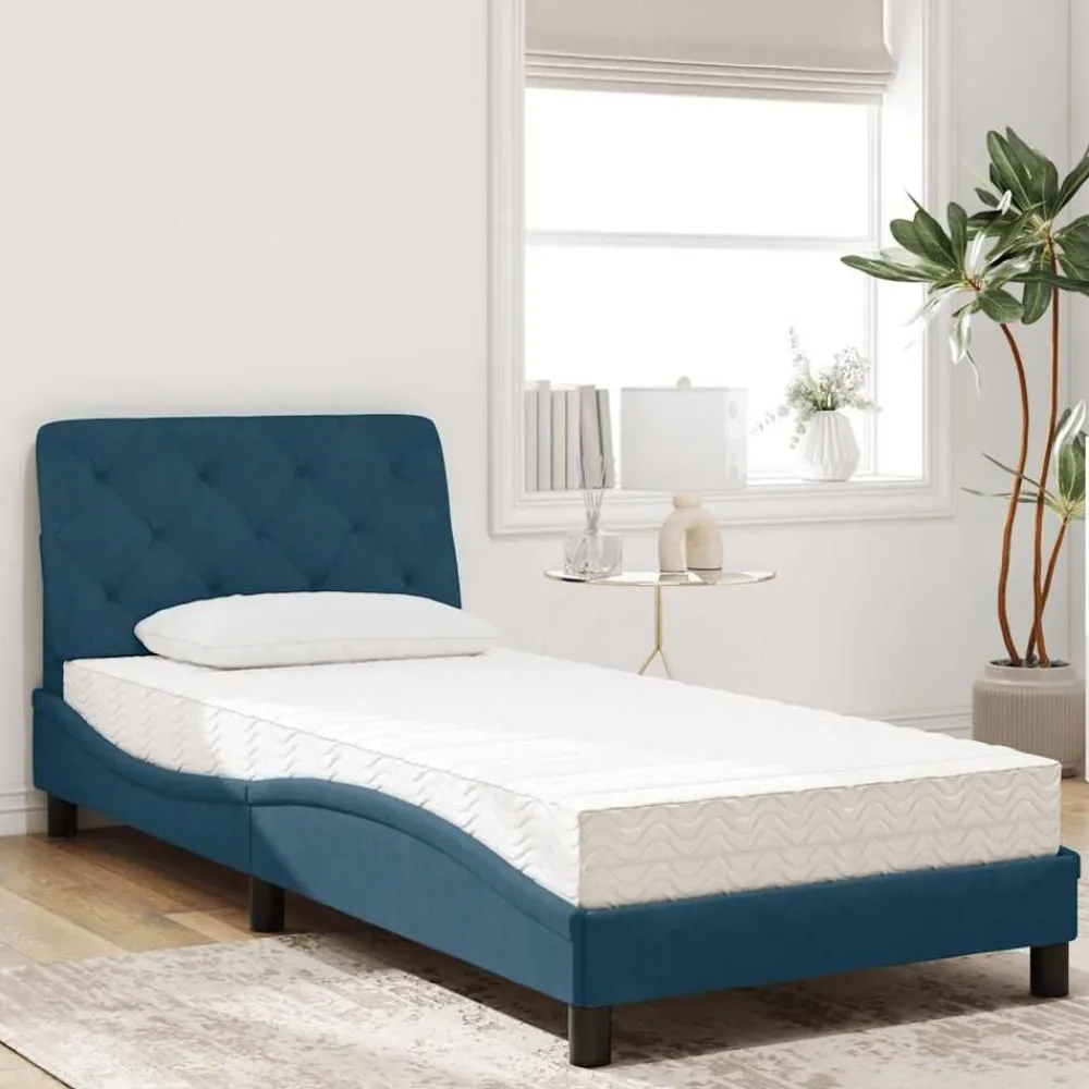 vidaXL Lit avec matelas 80x200 cm velours