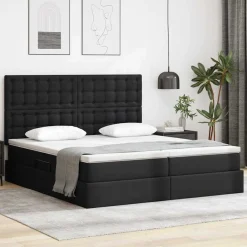 vidaXL Lit avec rangement et LED 180 x 200 cm Simili cuir