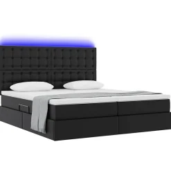 vidaXL Lit avec rangement et LED 180 x 200 cm Simili cuir