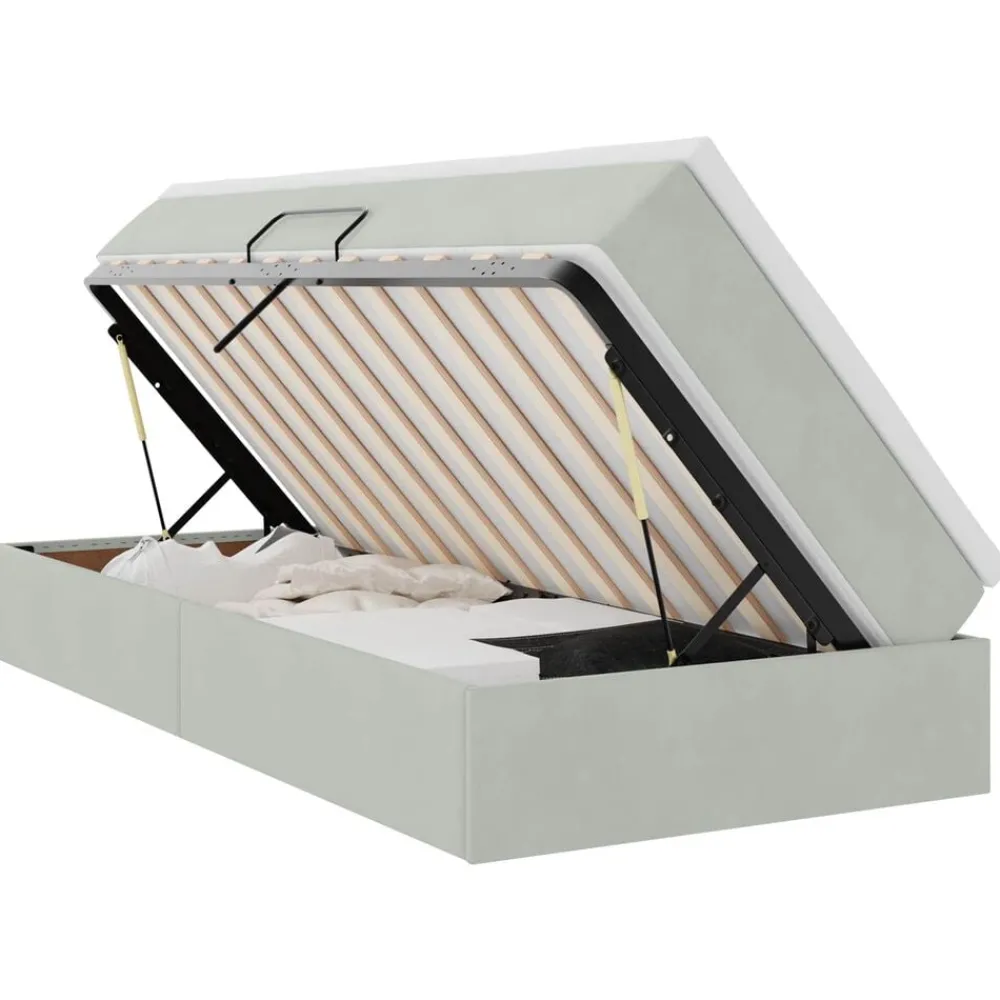 vidaXL Lit avec rangement et matelas 90 x 190 cm Velours