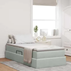 vidaXL Lit avec rangement et matelas 90 x 190 cm Velours
