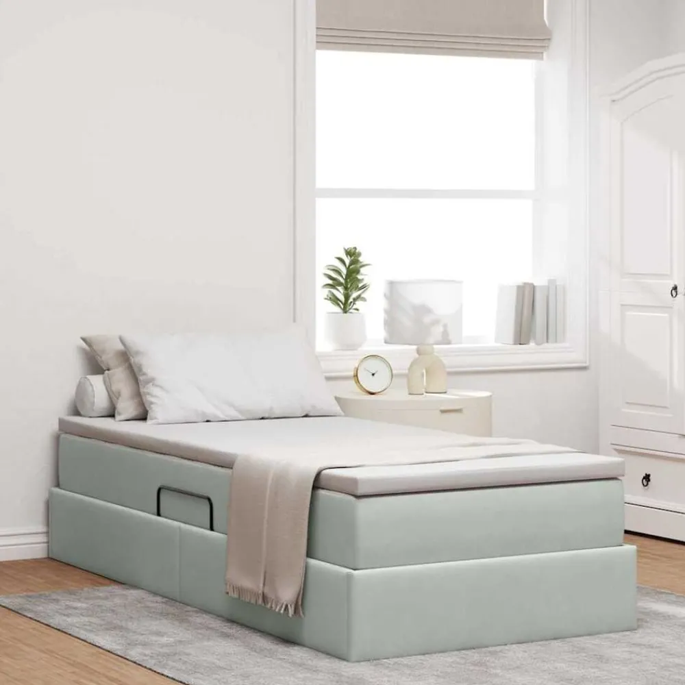 vidaXL Lit avec rangement et matelas 90 x 190 cm Velours