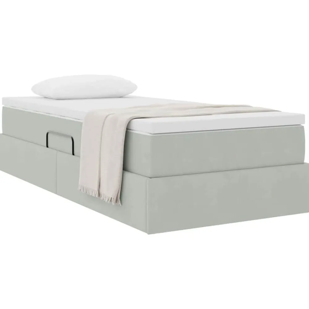 vidaXL Lit avec rangement et matelas 90 x 190 cm Velours
