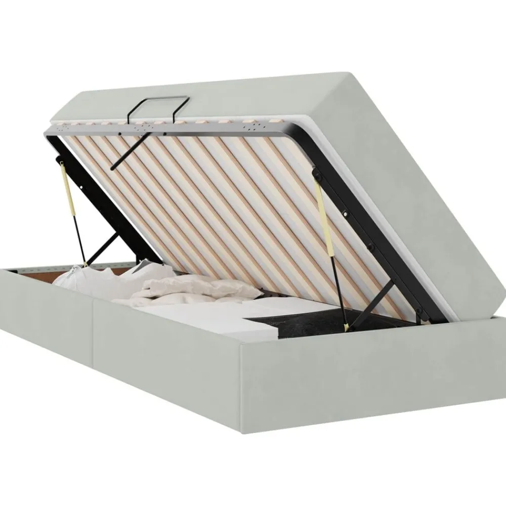vidaXL Lit avec rangement et matelas 90 x 190 cm Velours