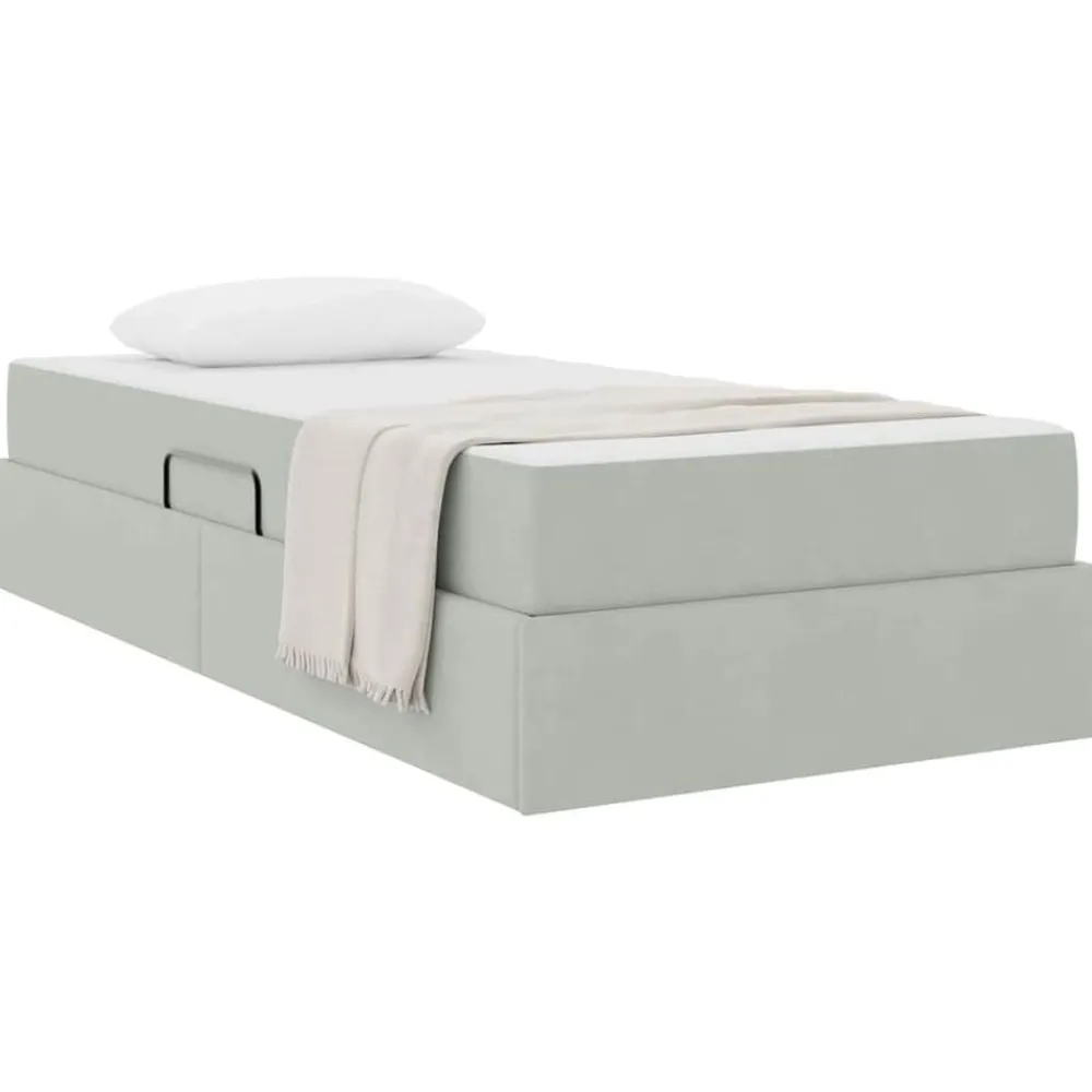 vidaXL Lit avec rangement et matelas 90 x 190 cm Velours