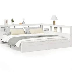vidaXL Lit bibliothèque sans matelas 200x200 cm bois pin massif