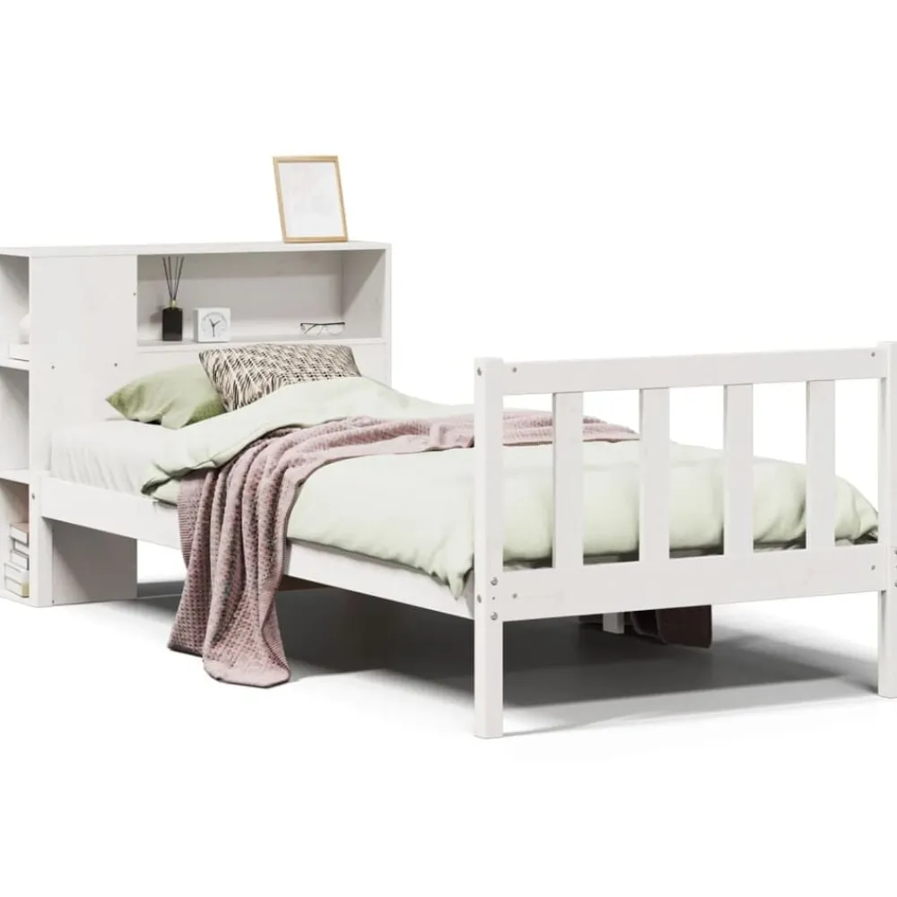 vidaXL Lit bibliothèque sans matelas 75x190cm bois de pin massif