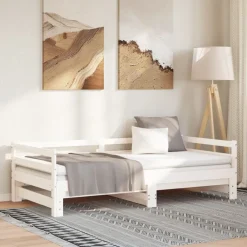 Lits & Accessoires-vidaXL Lit coulissant sans matelas 2x(90x200) cm Blanc