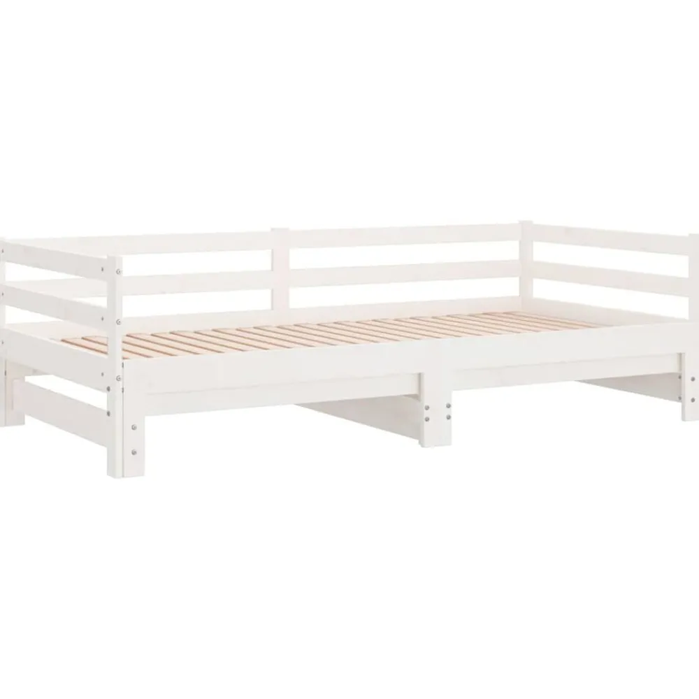 Lits & Accessoires-vidaXL Lit coulissant sans matelas 2x(90x200) cm Blanc