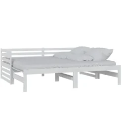 Lits & Accessoires-vidaXL Lit coulissant sans matelas 2x(90x200) cm Blanc