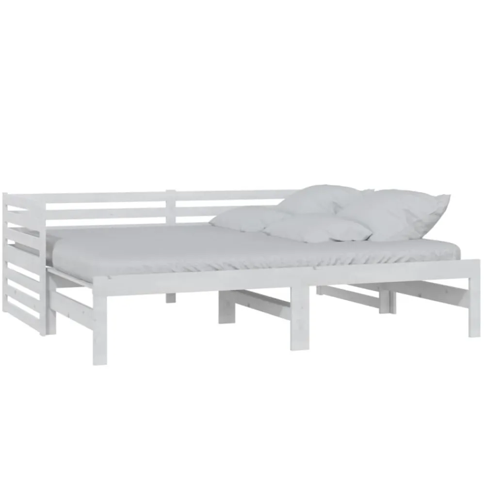 Lits & Accessoires-vidaXL Lit coulissant sans matelas 2x(90x200) cm Blanc