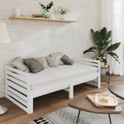 Lits & Accessoires-vidaXL Lit coulissant sans matelas 2x(90x200) cm Blanc