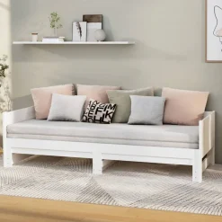 Lits & Accessoires-vidaXL Lit coulissant sans matelas 2x(80x200)cm Blanc