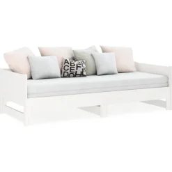 Lits & Accessoires-vidaXL Lit coulissant sans matelas 2x(80x200)cm Blanc