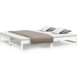 Lits & Accessoires-vidaXL Lit coulissant sans matelas 2x(100x200) cm Blanc