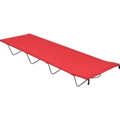 Loisirs De Plein Air-vidaXL Lit de camping 180x60x19 cm Tissu Oxford et acier Rouge