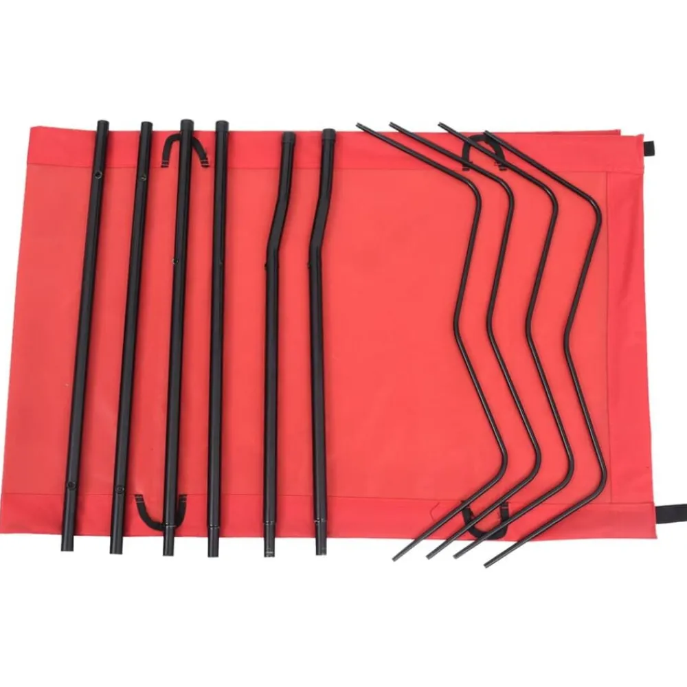 Loisirs De Plein Air-vidaXL Lit de camping 180x60x19 cm Tissu Oxford et acier Rouge