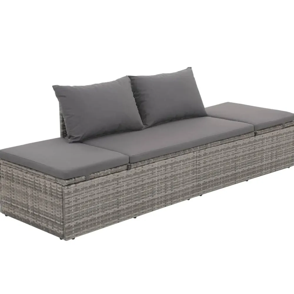 vidaXL Lit de jardin 195x60 cm Résine tressée