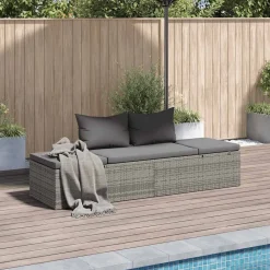 vidaXL Lit de jardin 195x60 cm Résine tressée