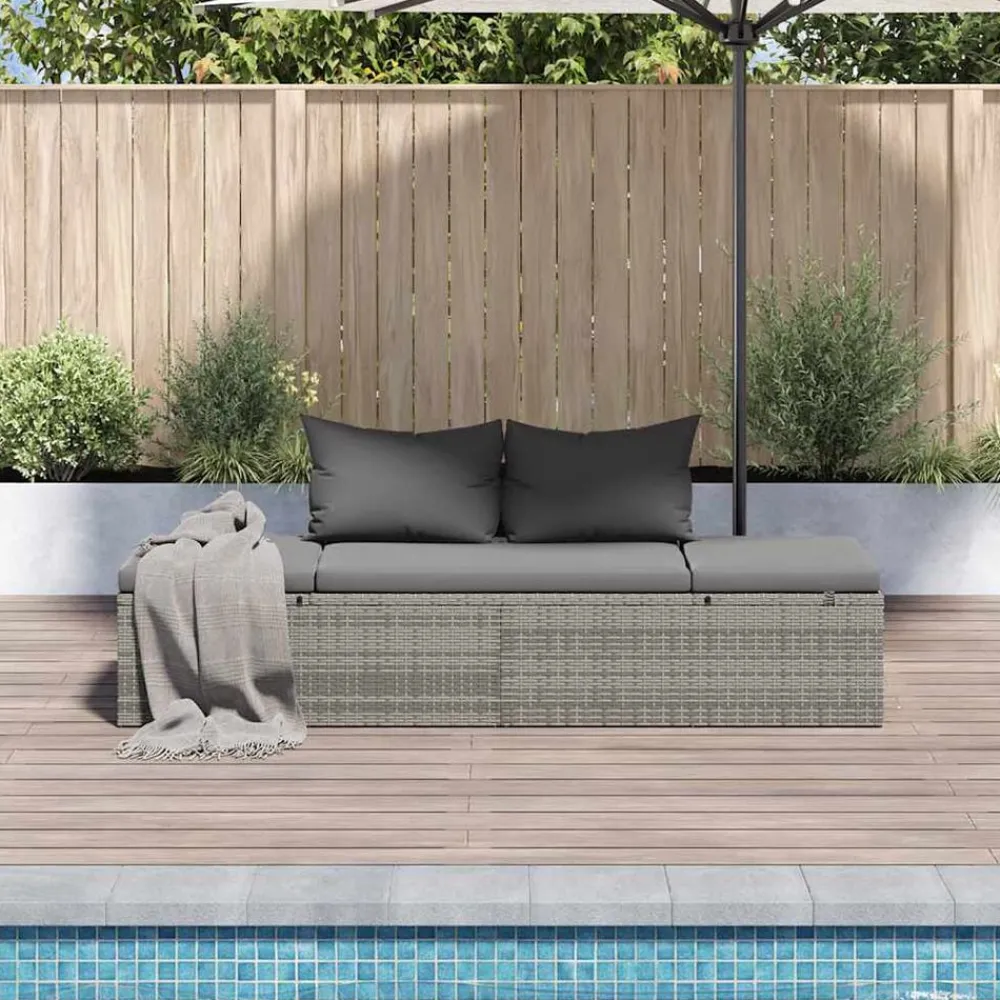 vidaXL Lit de jardin 195x60 cm Résine tressée