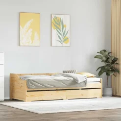 Lits & Accessoires-vidaXL Lit de jour avec gigogne sans matelas IRUN 90x200 cm Marron